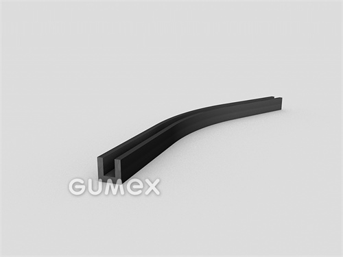 Pryžový profil tvaru "U", 10x10/5mm, 2-proud, 70°ShA, EPDM, -40°C/+100°C, černý